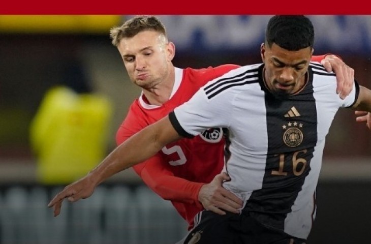 Duel pemain timnas Jerman dan Austria pada 22 November 2023. (dfb_team)