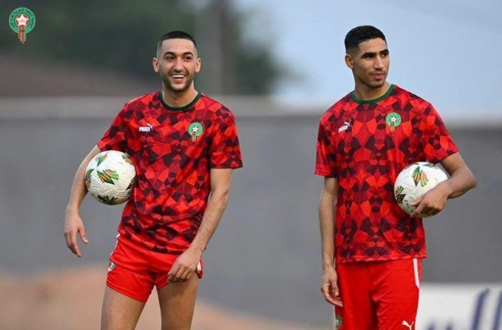 Timnas Maroko tengah berlatih sebelum menghadapi Tanzania pada laga pertama grup F di Piala Afrika atau Afcon (Tangkapan layar Instagram @equipedumaroc)