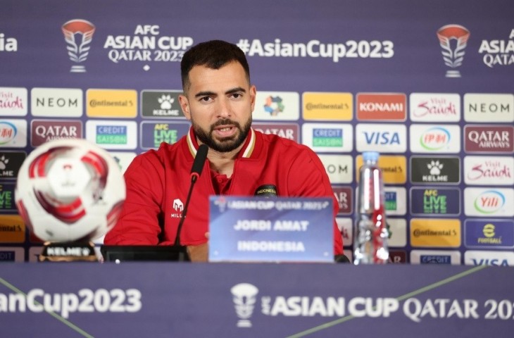 Bek timnas Indonesia, Jordi Amat bertekad bahwa skuad Garuda akan merebut kemenangan dari Vietnam di Piala Asia 2023. (PSSI).