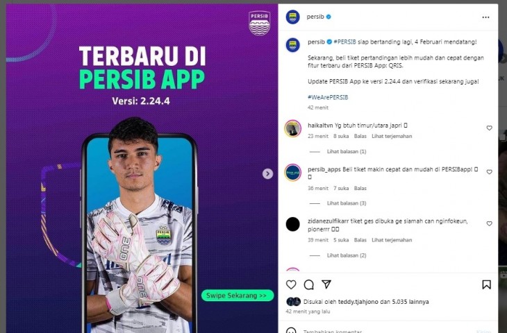 Fitur baru di Persib Apps. 