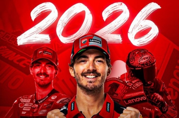 Ducati Corse resmi mengumumkan perpanjangan kontrak pebalap MotoGP, sekali juara dunia dua kali, Francesco Bagnaia sampai tahun 2026. (Instagram/@ducaticorse).