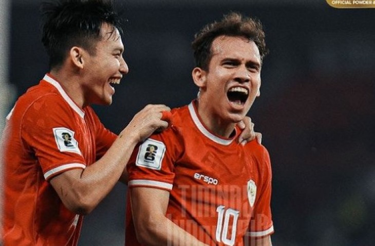 Pemain Timnas Indonesia, Egy Maulana berselebrasi usai mencetak gol kemenangan Timnas Indonesia atas Vietnam. (Instagram @timnas.indonesia).