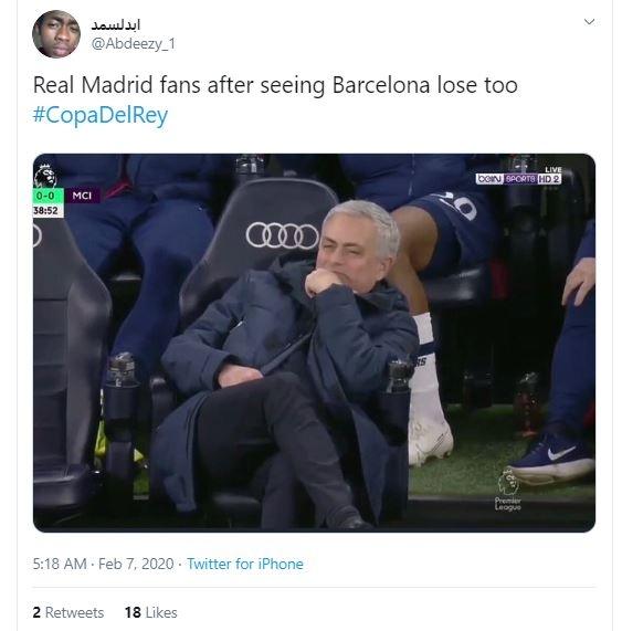 Meme Barcelona dan Real Madrid tersingkir dari Copa del Rey. (Twitter/ Abdeezy_1)