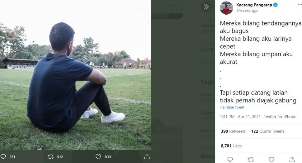 Cuitan kocak Kaesang saat menjadi salah satu pemilik Persis Solo. (Twitter/ kaesangp)