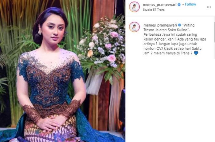 Memes Prameswari pakai kebaya. (Instagram)