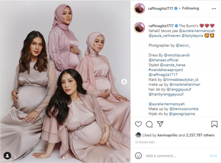 Potret Maternity Nagita, Paula, Aurel dan Lesti (instagram/@raffinagita1717)