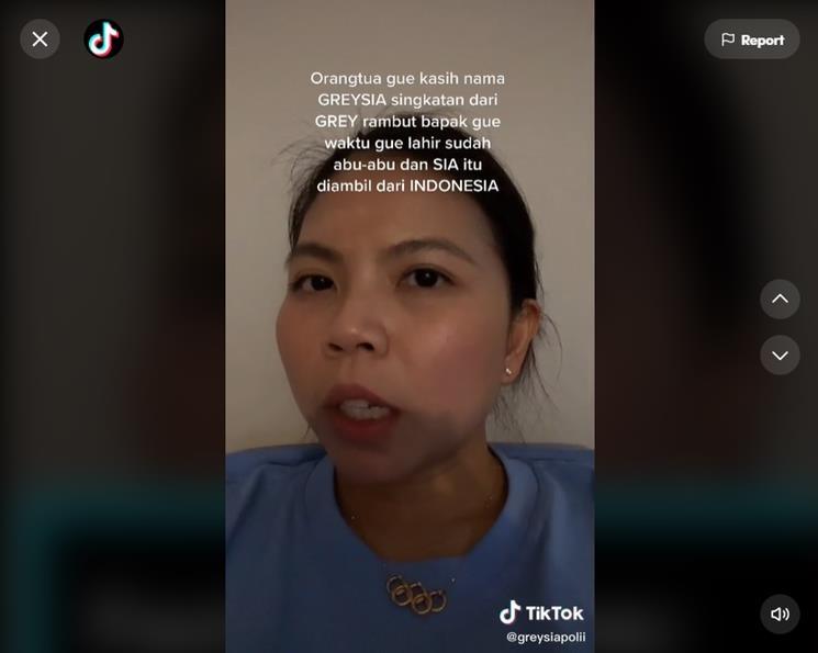 Greysia Polii jelaskan asal-usul nama. (TikTok/@greysiapolii)