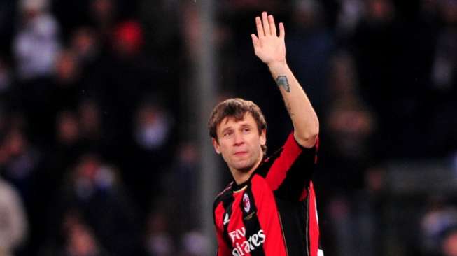 Antonio Cassano saat masih berseragam AC Milan. [AFP/Giuseppe Cacace]