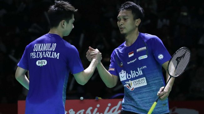 Pasangan ganda putra PB Djarum, Kevin Sanjaya Sukamuljo/Mohammad Ahsan. [Humas PBSI]