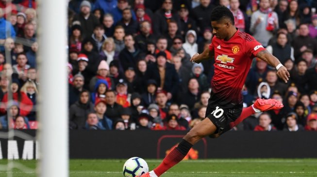 Striker Manchester United, Marcus Rashford. [Paul ELLIS / AFP]