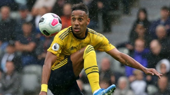 Penyerang Arsenal, Pierre-Emerick Aubameyang. [Lindsey Parnaby / AFP]