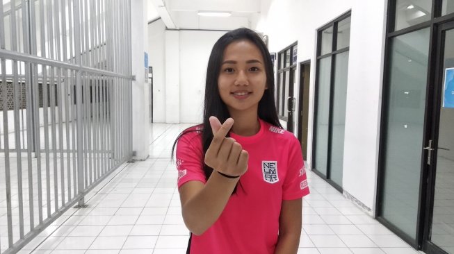 Basia Putri, winger Persija Putri. [Muhammad Ilham Baktora/Suara.com]