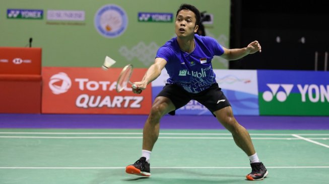 Pebulutangkis tunggal putra Indonesia, Anthony Sinisuka Ginting, menjadi runner-up Hong Kong Open 2019 usai kalah dari wakil tuan rumah Lee Cheuk Yiu di babak final, Minggu (17/11/2019). [Humas PBSI]