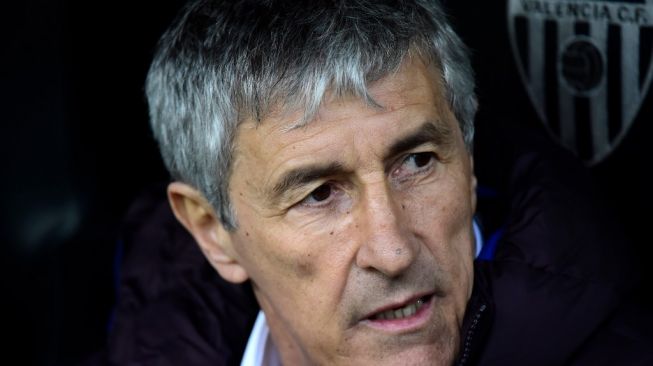 Pelatih Barcelona, Quique Setien. [AFP]