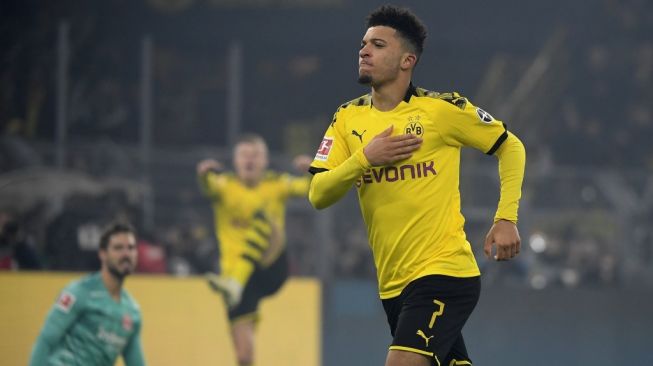 Winger andalan Borussia Dortmund, Jadon Sancho. [INA FASSBENDER / AFP]