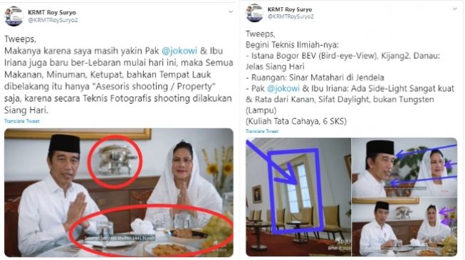 Cuitan Roy Suryo sindir video ucapan selamat Idul Fitri dari Jokowi (Twitter)