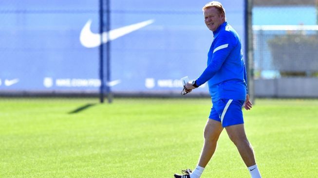 Pelatih Barcelona, Ronald Koeman. [Pau BARRENA / AFP]