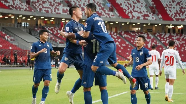 Para pemain Timnas Thailand tampil di Piala AFF 2020. [Laman resmi Piala AFF 2020]