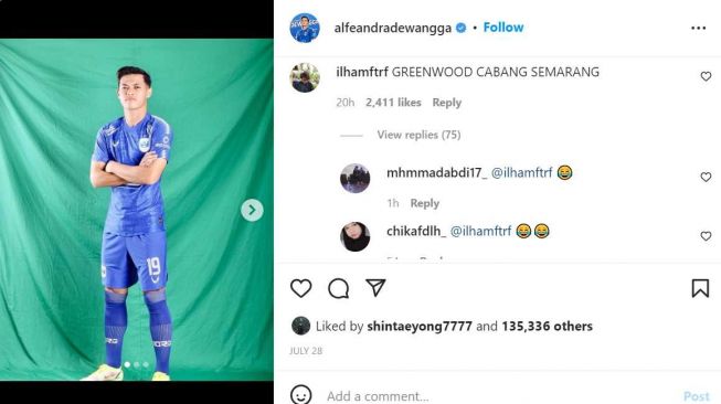 Diduga selingkuh, akun Instagram Alfeandra Dewangga diserbu netizen. [Instagram/@alfeandradewangga]