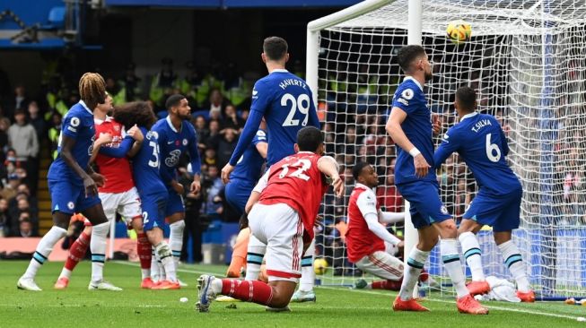 Suasana laga Liga Inggris antara Chelsea vs Arsenal di Stadion Stamford Bridge, London, Inggris, Minggu (6/11/2022) malam WIB. [GLYN KIRK / AFP]