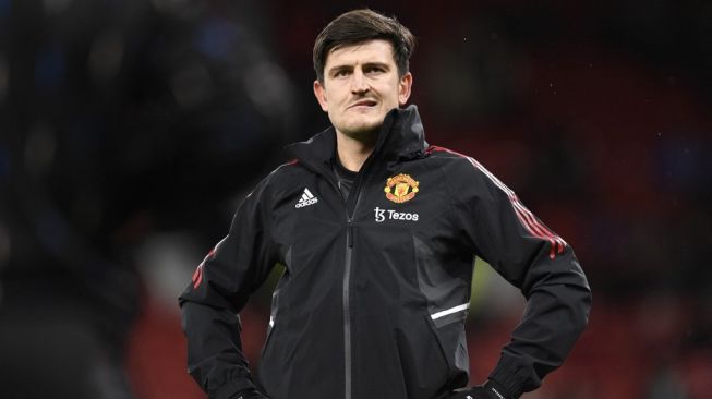 Bek sekaligus kapten Manchester United, Harry Maguire. [Oli SCARFF / AFP]