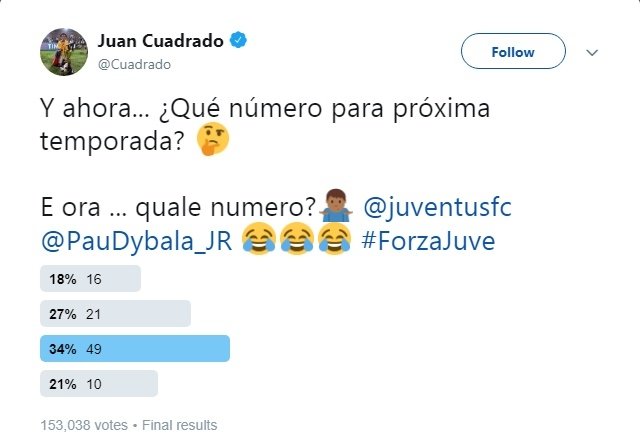 Cuitan Juan Cuadrado. [Twitter@cuadrado]