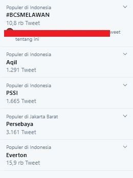 #BCSMELAWAN Trending topic di Twitter.