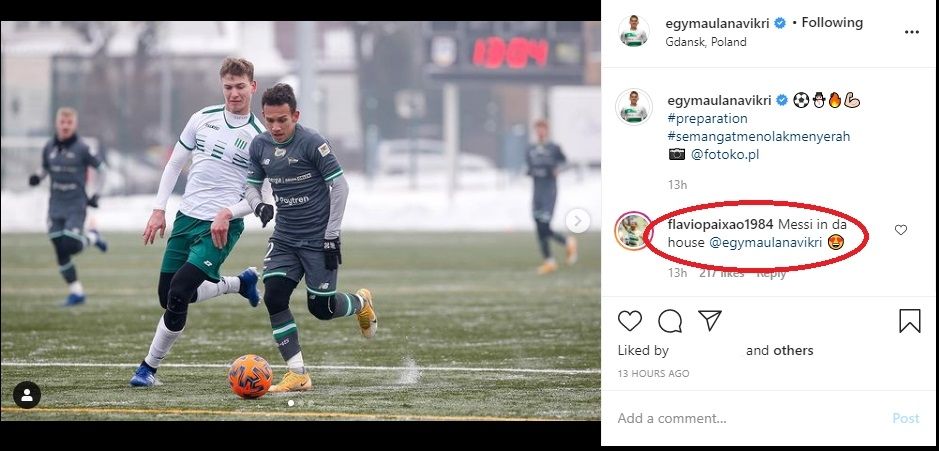 Egy Maulana Vikri dipuji kapten Lechia Gdansk. (Instagram/egymaulanavikri)