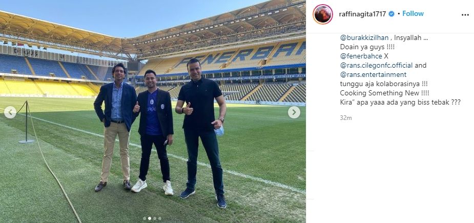 Raffi Ahmad bocorkan Rans Cilegon FC bakal kolaborasi dengan Fenerbahce. (Instagram/raffinagita1717)