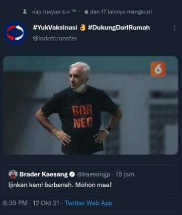 Mantan pelatih Persib Bandung, Mario Gomes. [tangkapan layar Twitter]