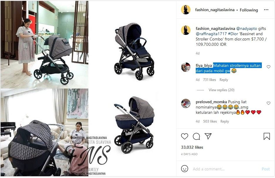 Outfit anak kedua Raffi Ahmad dan Nagita Slavina ada yang sampai ratusan juta. (Dok. Instagram).