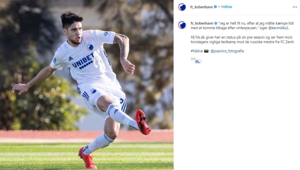 Kevin Diks ungkapkan kondisinya yang sudah sembuh dari cedera. (Instagram/fc_kobenhavn)