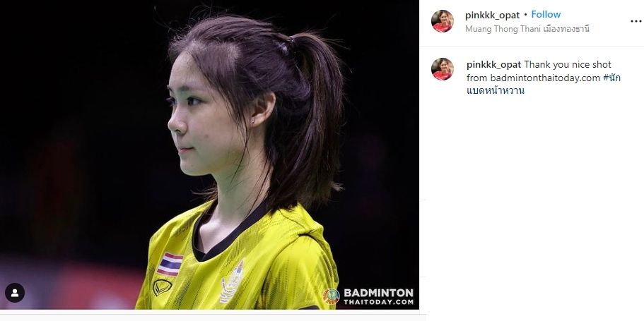 Tunggal putri Thailand yang curi perhatian di SEA Games 2021. Pitchamon Opatniput. (Instagram/pinkkk_opat)